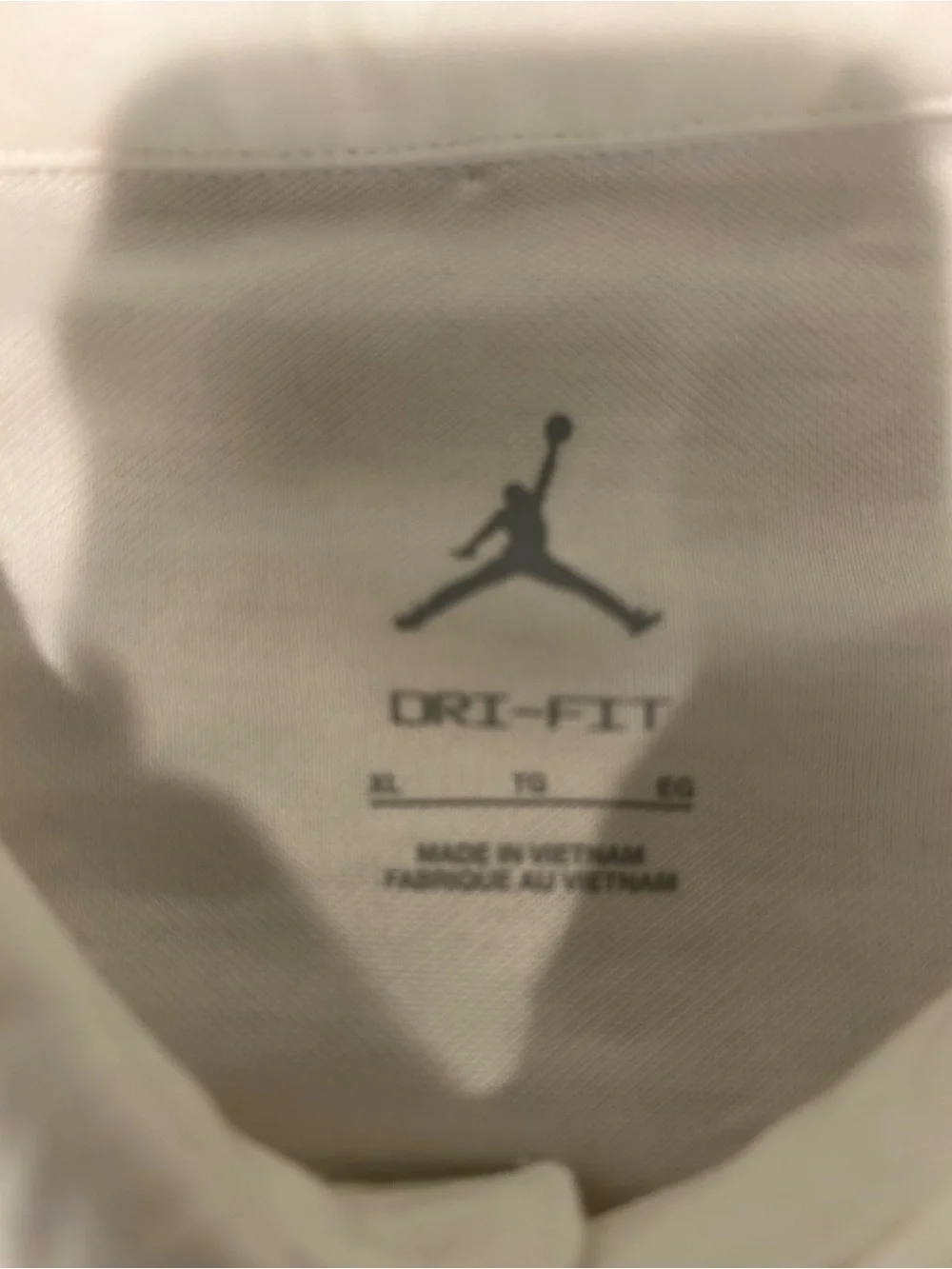 Nike White Men's Polo Shirt with JT and Jumpman Logos